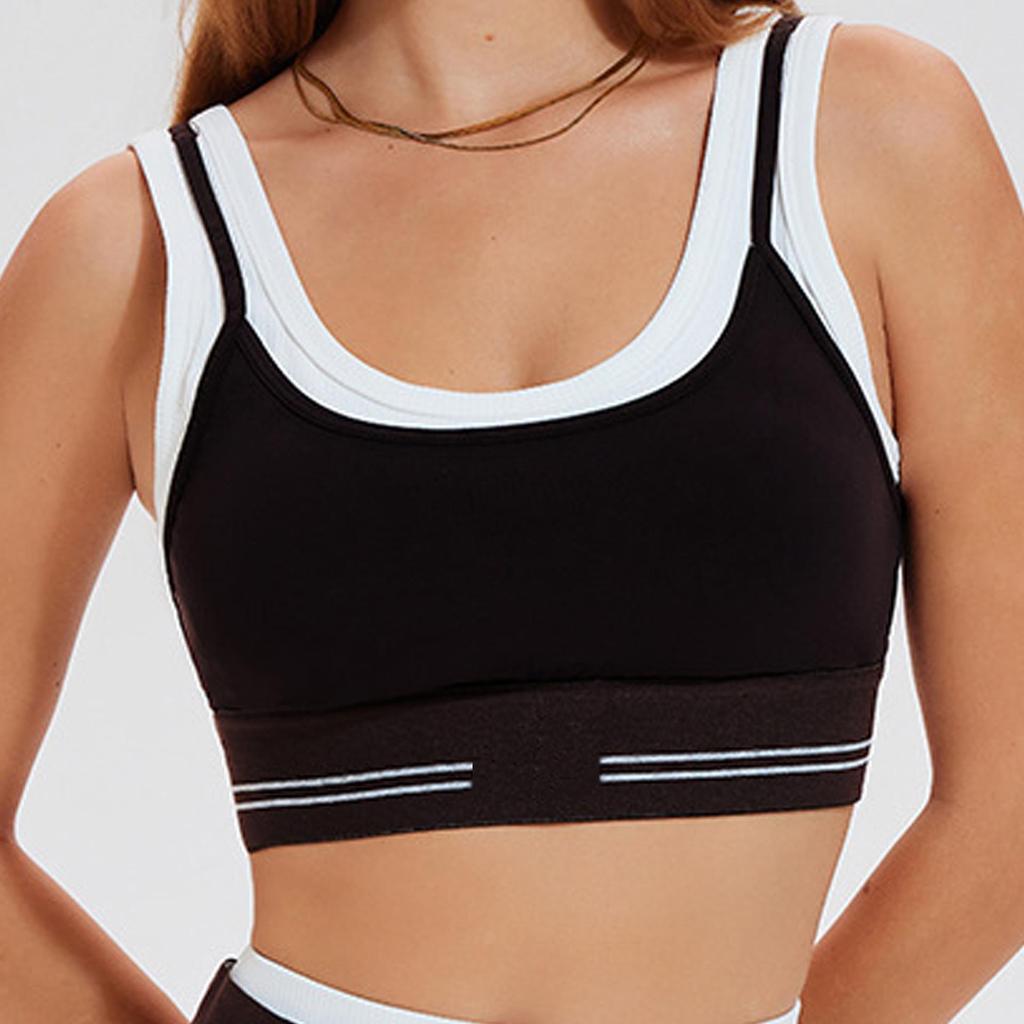 Women's Shockproof Sports Bra with Chest Pads - Two-Piece Yoga and Fitness Top