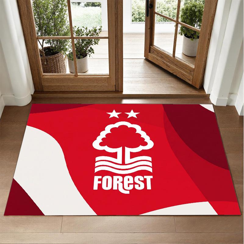 Nottingham Forest Football Design Crystal Velvet Rug Soft Decorative Mat for Bedroom Entrance