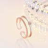 Ladies Two Layer Crystal Adjustable Open Rings Jewelry