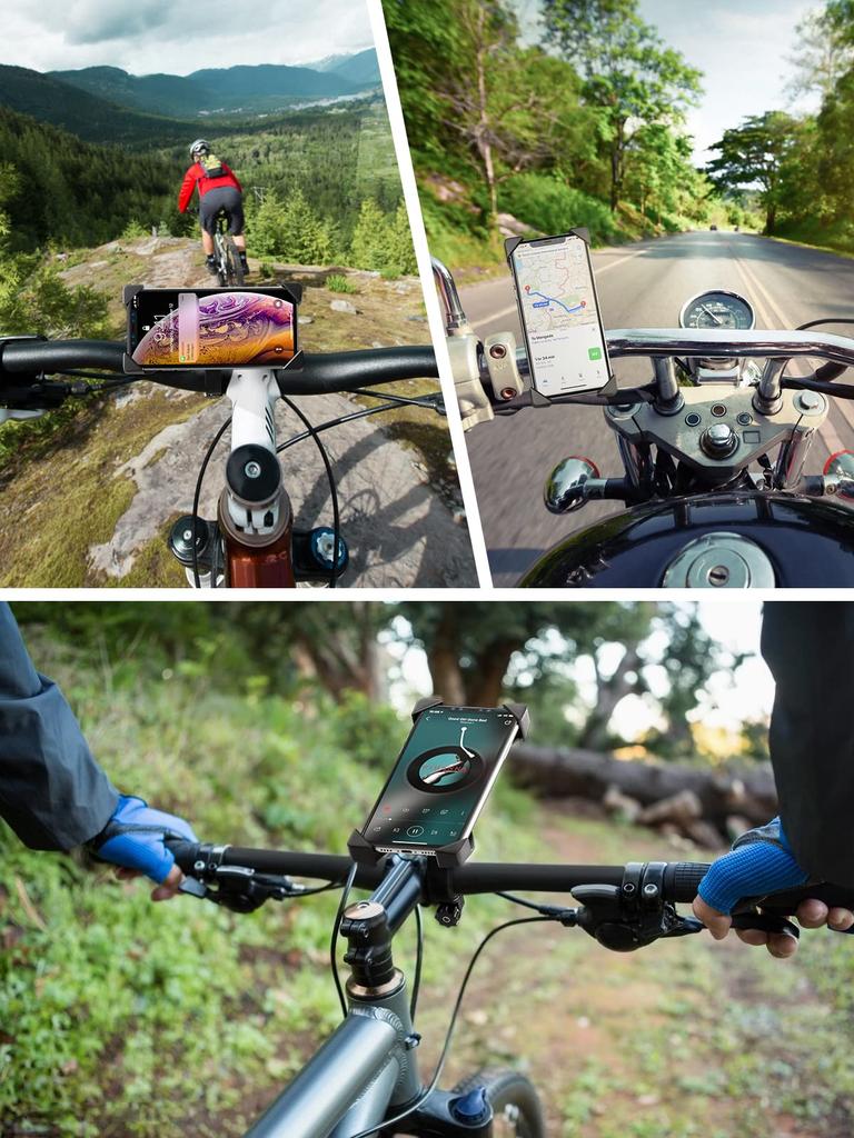 Tiakia Bicycle Smartphone Holder Smartphone Bicycle Holder for Road Cross Easy Smartphone Mount for Compatible with iPhone Android Adjustable Easy