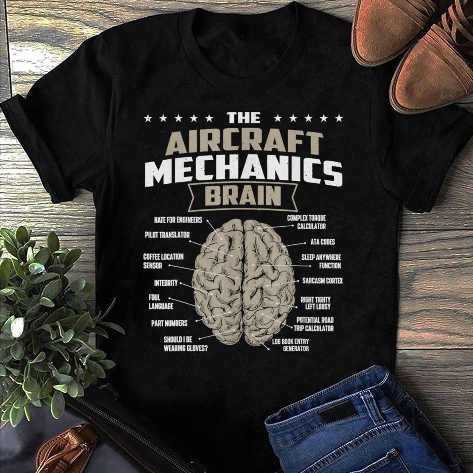 The Aircraft Mechanics Brain Airplane Maintenance Aviation, Gift for Airplane Lover, Aviation Shirt, Funny Pilot Shirt, Airline Pilot XL