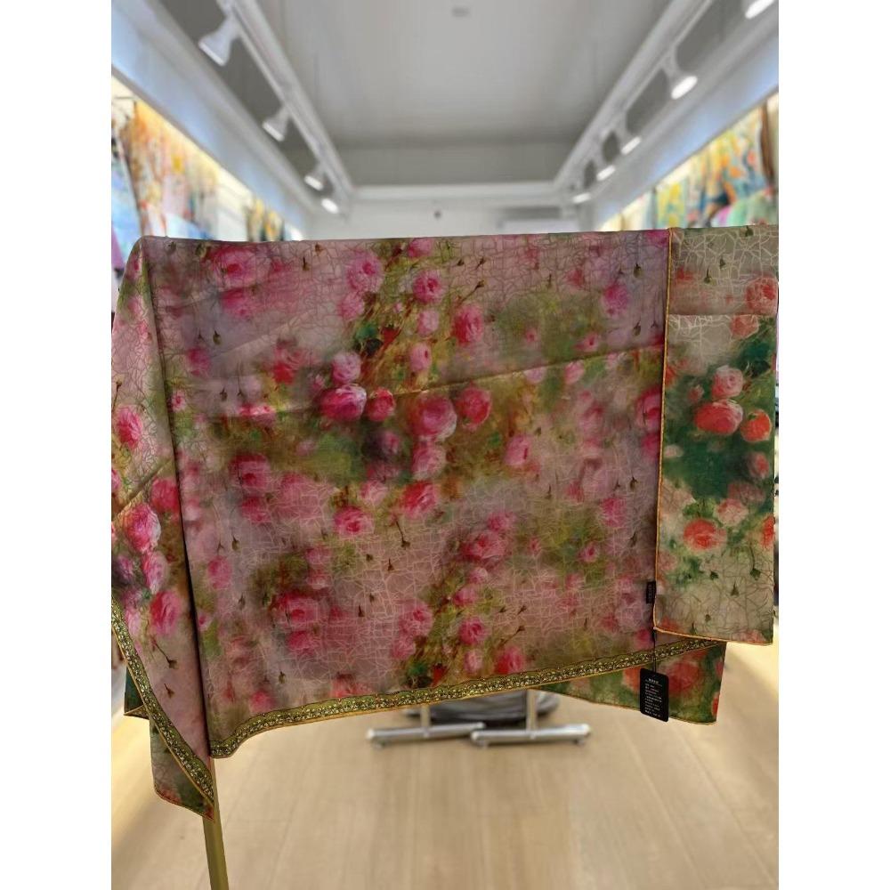 140 * 140 Summer Women'S Silk Scarf Scarf Shawl Retro National Style Square Scarf New Chinese Silk Scarf