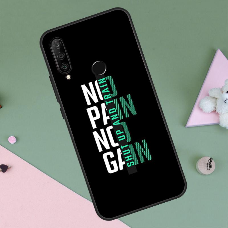 

No Pain No Gain Gym Fitness For Huawei Nova 9 10 SE Y91 Y61 Y90 Y70 Y60 Y72 12s 12i 11i 7i 8i P60 Pro P30 P40 Lite Case Huawei Nova 10