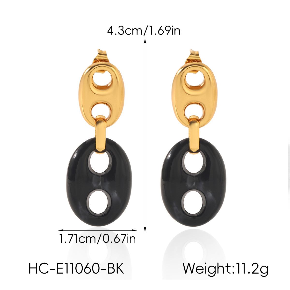 Retro Maillard Pig Nose Earrings, Fashionable and Versatile Stud Earrings, 18k Gold, Colorfast Titanium Steel Earrings