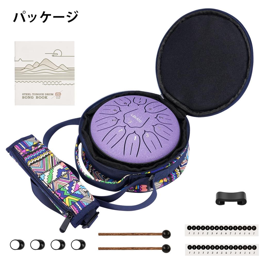 Tongue Drum Slit Drum 11 Notes 6 Inches with Storage Bag Musical Instrument Percussion Instrument Yoga Meditation Zen Prayer Sheet Music Included