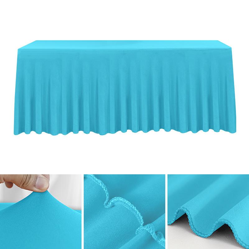 Spandex Rectangle Table Skirts 4/5/6/8ft Fitted Table Cover Wrinkle Resistant Cloth for Hotel Wedding Anniversary Party Decor