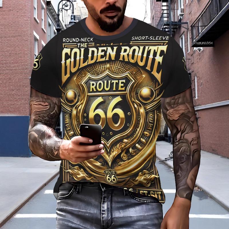 Herr Street Hiphop T-shirt Sommarmode Flammande Biljardmönster Casual Streetmode Kortärmad