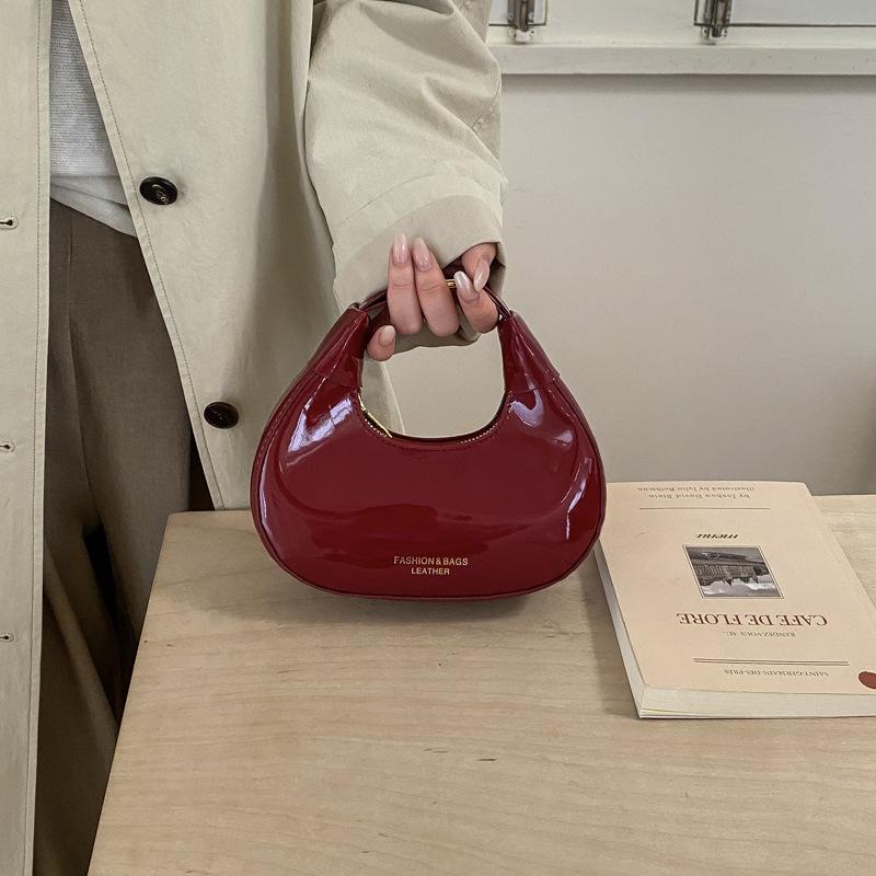 Taška s měsícem Vintage Minimalistická Lesklá Jednoramenná Taška Ins Styl Chic Univerzální Dámská Crossbody Kabelka KTB