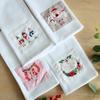 1Pc 40x60cm Santa Claus Snowman Tea Towel Printed Patch White Waffle Cotton Kitchen Table Napkin Xmas Party Gift Decor