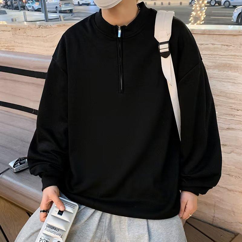Crew Neck Loose Top Chic Hong Kong Style Trend Men s Explosive Sweater Men s 2026 Korean Version of the New Model M чёрный