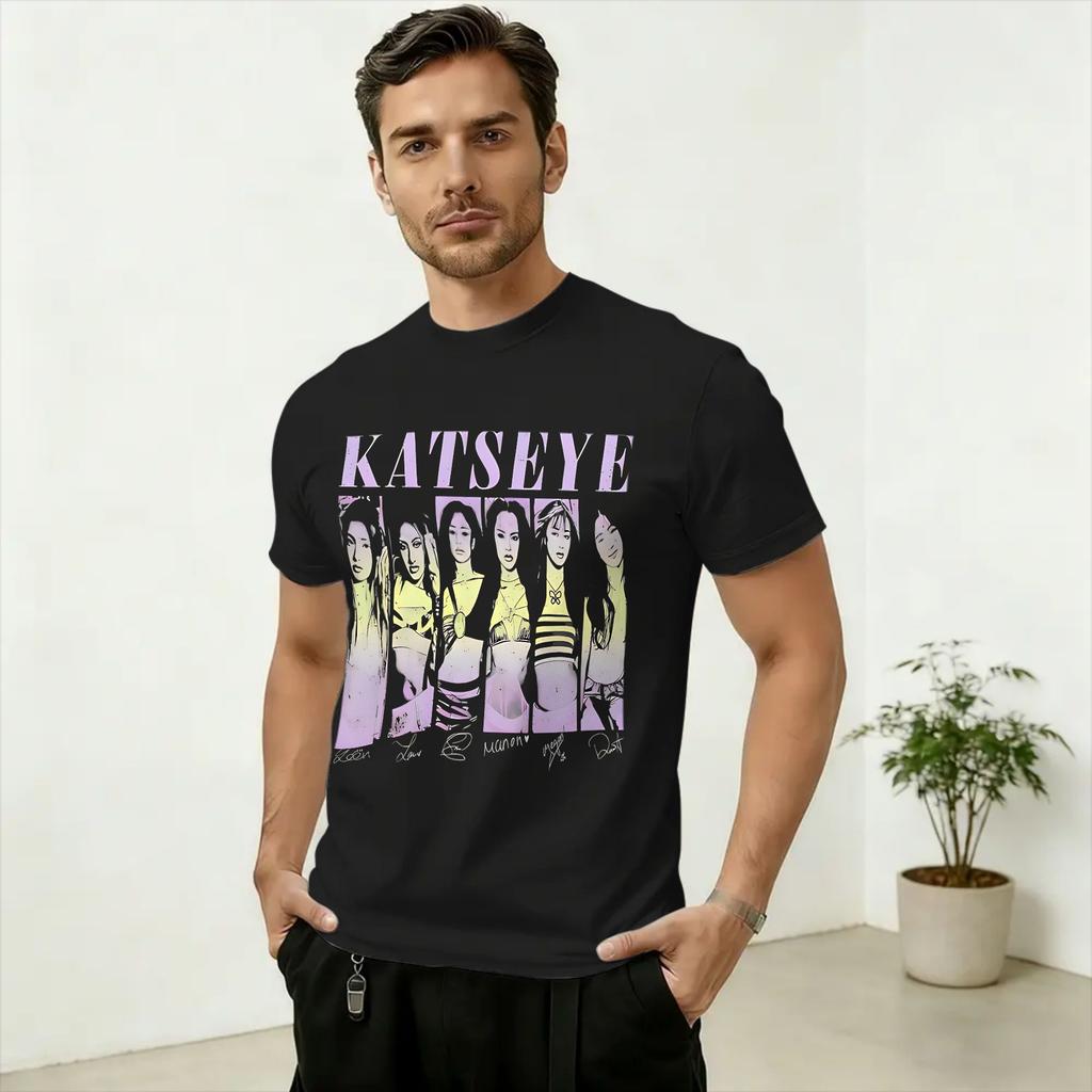 Unisex T-Shirt Kpop Katseyes Awesome 100% Cotton Tee Shirt Short Sleeve T Shirts Round Neck Clothes Party