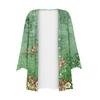 Moda Donna Blusa Cardigan Top Manica a Sette Parti Stampata Casual Ampia