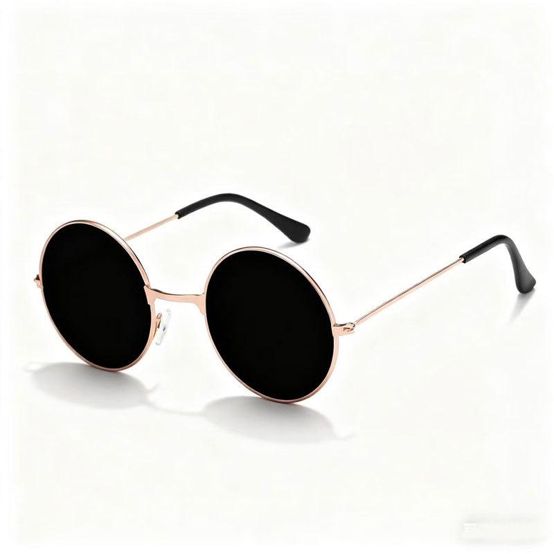 Retro Round Metal Sunglasses - Unisex Prince & Harry Potter Style, Perfect for Weddings