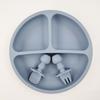 Baby Silicone Feeding Set 3 Pieces Non-Slip Suction Plate Tableware For Baby Weaning