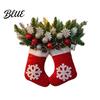 Christmas Party Decorations Mitten Door Hanger Red White Glove Ornament with Pine Cone Berries Reusable Holiday Ornaments Fabric Wall Decor