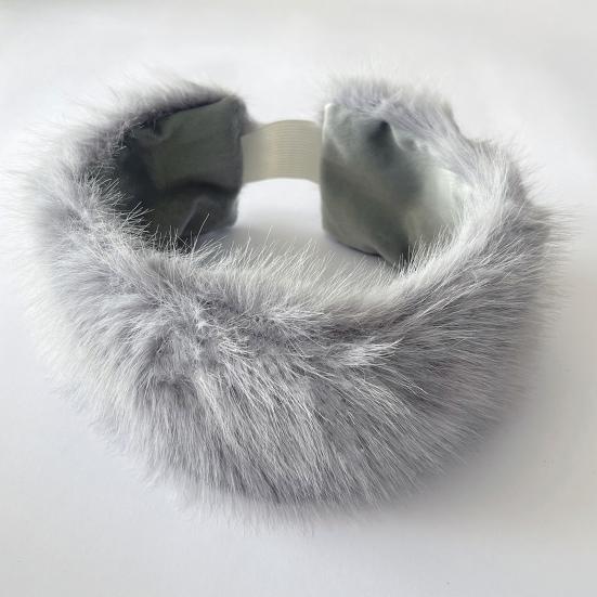 Artificial Hair Band Elastic Imitation Fox Fur Headband Wide Edge Design No Dome Coldproof Winter Hair Tie