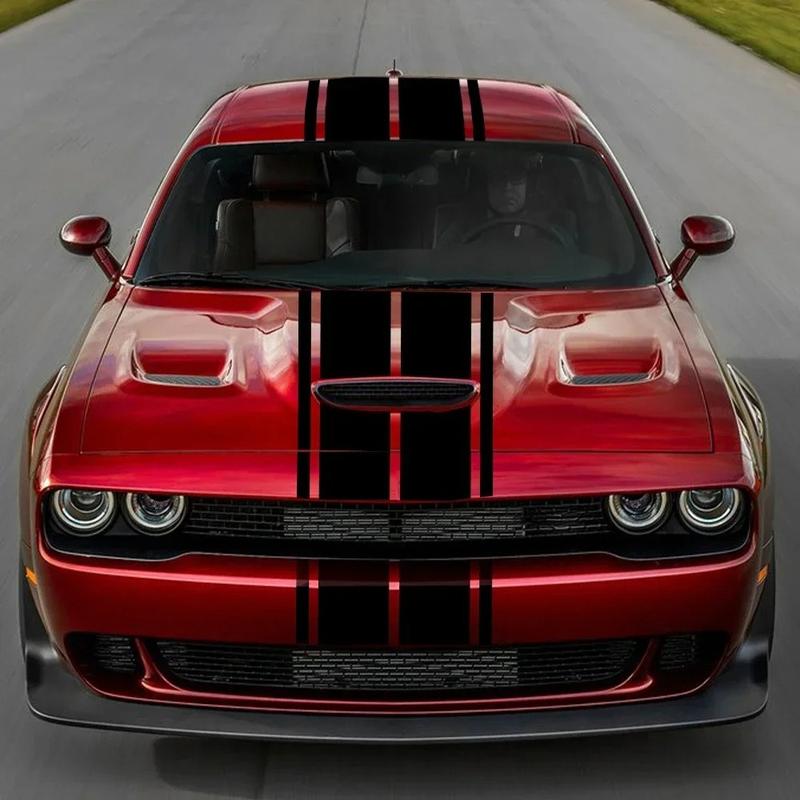 Auto Motorhaube Karosserie Aufkleber Für Dodge Challenger SXT RT Racing Streifen Stil Heckklappe Vinyl Aufkleber Auto Dekoration Zubehör