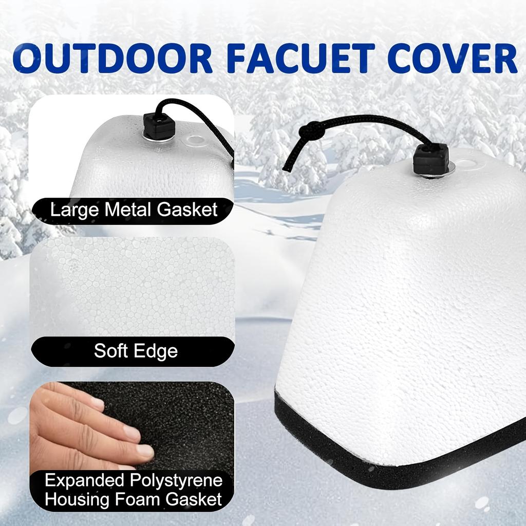 Heavy-Duty Frost Guard for Outdoor Faucets. Prevents Pipe Burst, Easy Install. For Winter & Extreme Cold. US/EU Compatible.