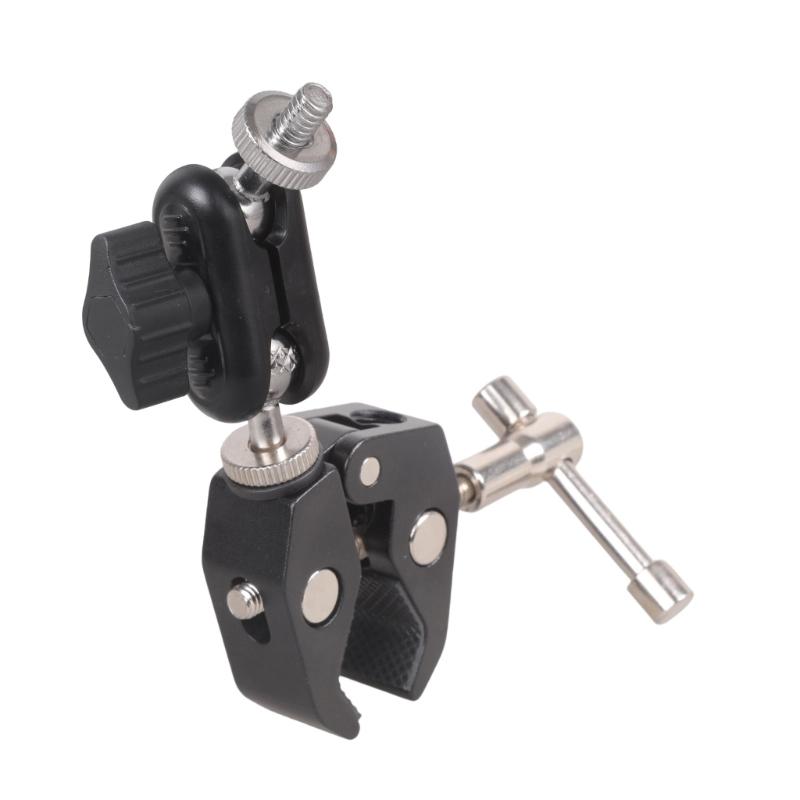 Professional Aluminum Holder Clamp With 1/4 And 3/8 Threaded For Camera Tripod Light Stand Studio Equipment 1