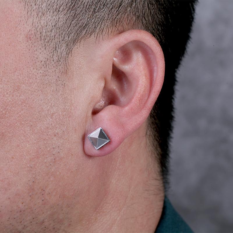 PYRAMID STUDS                Stainless Steel Pyramid Earring Studs Matt Finished