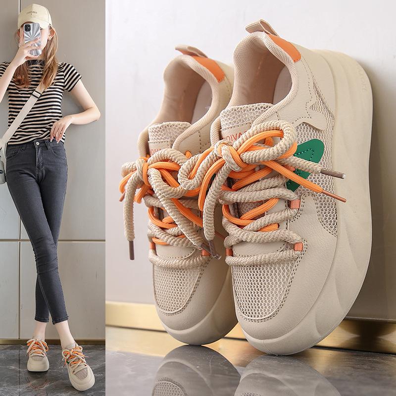 Women's Shoes 2024 New Winter Fashion Breathable Trend Wear-resistant Casual Shoes Platform Low-top Dad Shoes Women's