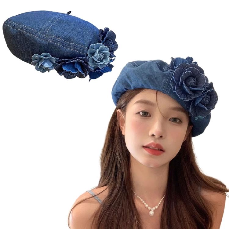 Novelty Stylish Cabbie Hat for Men Women Hat Denims Vintage Cabbie Caps Unisex Headwear Autumn Winter Hat for Daily Wear