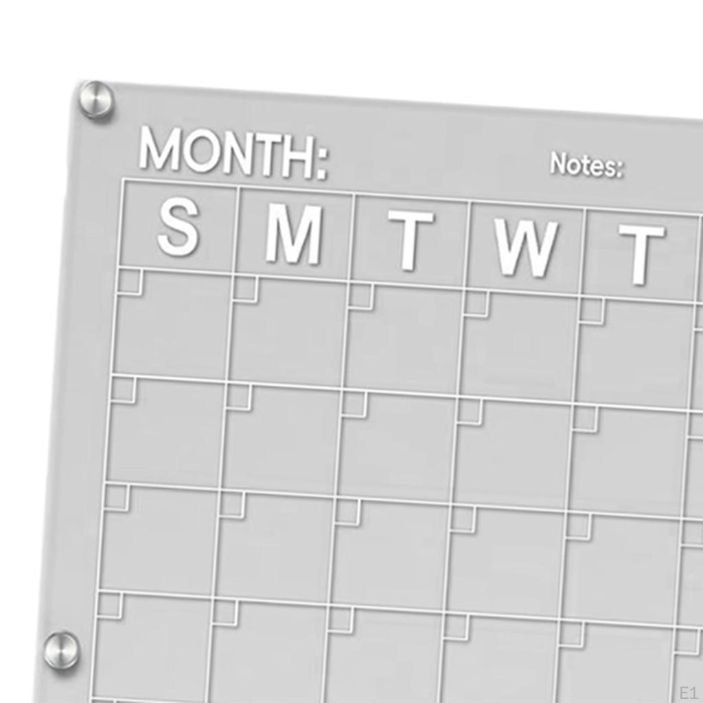Trocken abwischbare Tafel für den Kühlschrank, Memo-Erinnerung, tragbare To-Do-Liste aus transparentem Acryl, Monatskalender