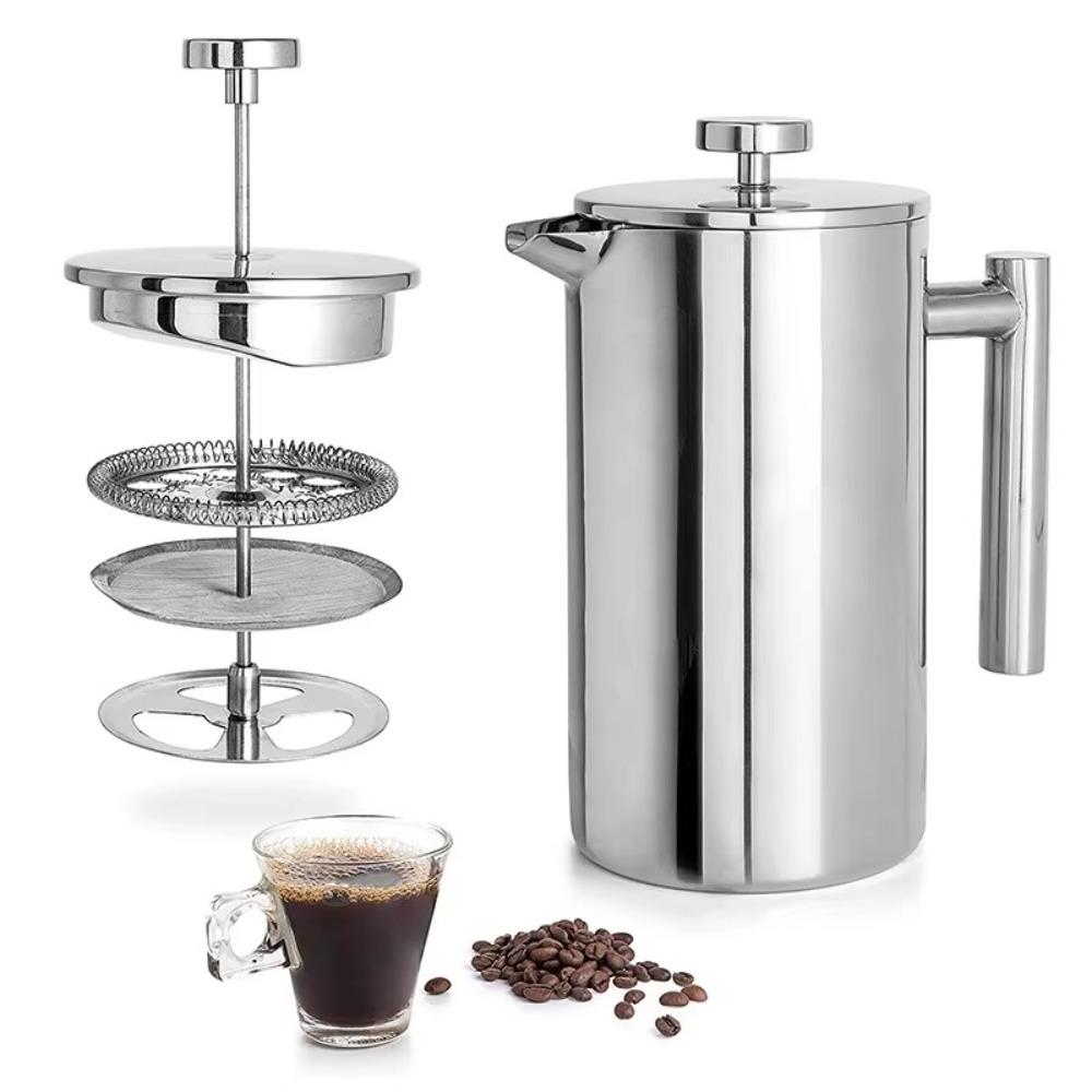 Double Walled Coffee Maker Pot Stainless Steel French Press Coffee Maker Coffee Press Filter Pot