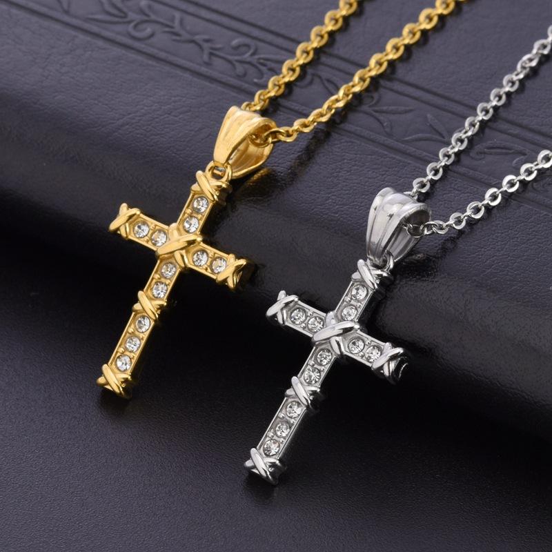 2026 European and American Necklace Women's High-end Clavicle Chain Niche Cross Diamond Pendant Jewelry