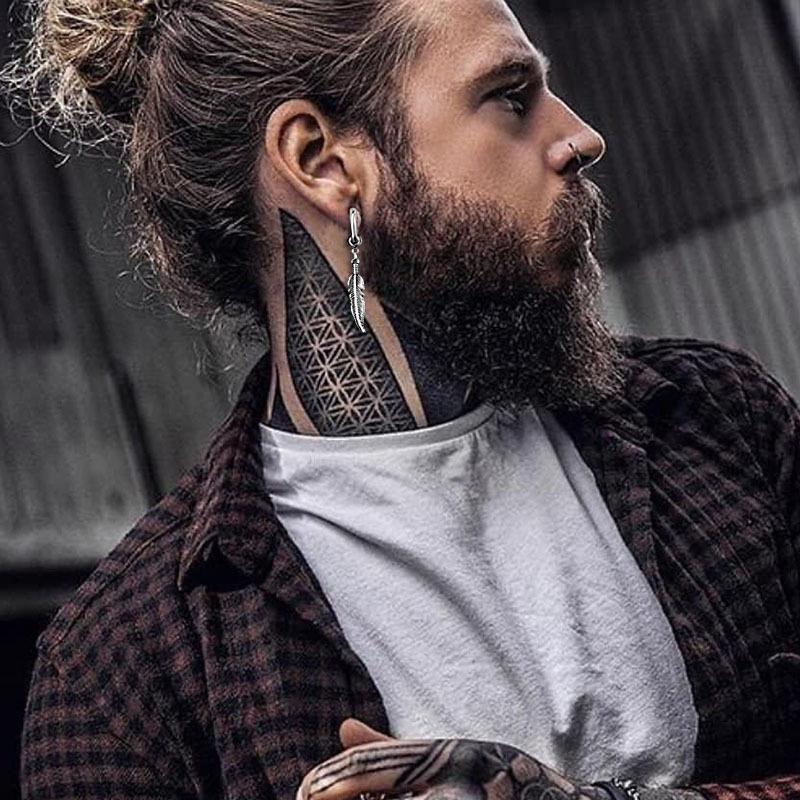 Mens Feathers Drop Earrings,Stainless Steel Wings Huggies Hoop Earings,Rock Punk Vintage Cool Jewelry Gifts