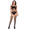 Sex Underwear Suspender One-piece Jacquard Leakage Milk Open Gear Leakage Hip Mesh Suit W