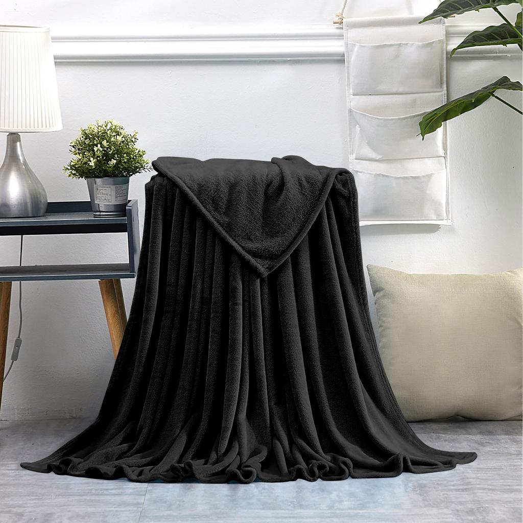 Faux Blanket, Super Soft Warm Solid Warm Micro Plush Fleece Blanket Throw Rug Sofa Bedding, Cozy &  Blanket