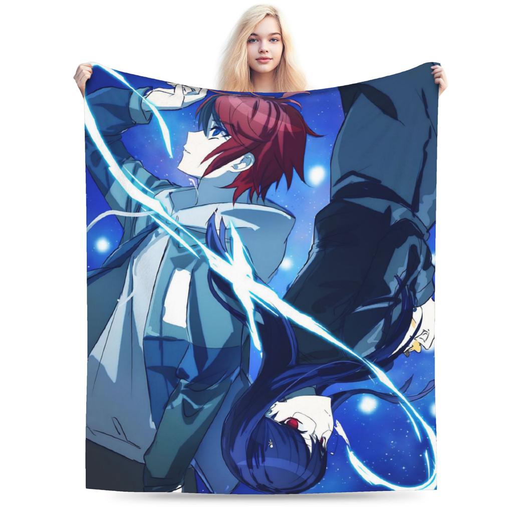 Eito HUNDRED LINE Knitted Blankets Flannel Last Defense Academy Lightweight Throw Blankets for Outdoor Travel Bedspread
