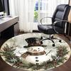 1PC Winter Wonderland Office Round Area Rug, Mat Suitable For Office, Under Office Chairs Bedroom Living Room Home Decor, Room Deco