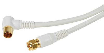 TV Connection Cable S4C 5m L Type Plug Straight Screw Type Plug White N-CAT - NC4GLF5W-PP