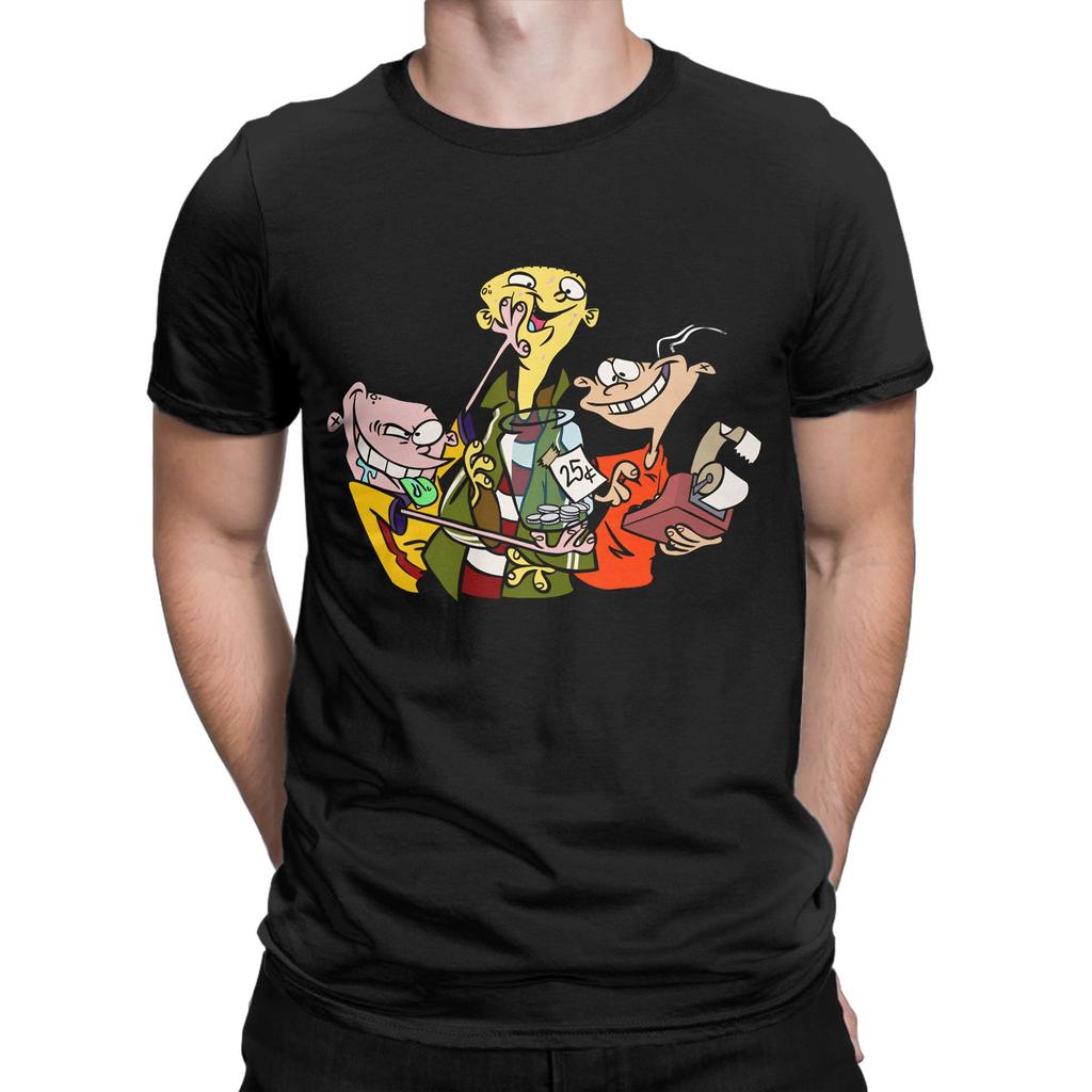 Leisure Ededd N Eddy Cartoon Retro Funny Tower Tshirt For Unisex Round Neck Cotton T Shirts Short Sleeve Tee Shirt Summer Tops