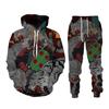 Autumn 3D Oriental Dragon God Printed Herre Hette Genser Set Mannlig Japansk Samurai Tatovering Glidelås 3d Treningsdress Herreklær Dress