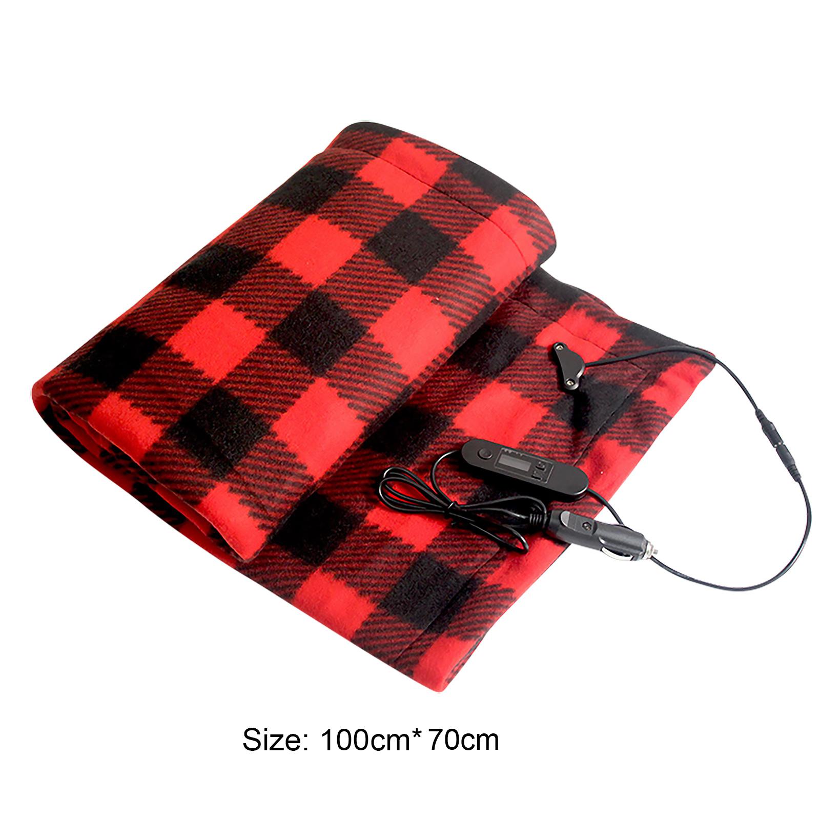 

Constant Temperature Heating Blanket 12V Heated Safety Timer Car Heating Blanket Fleece Travel Throw Blanket for RV Truck SUV
