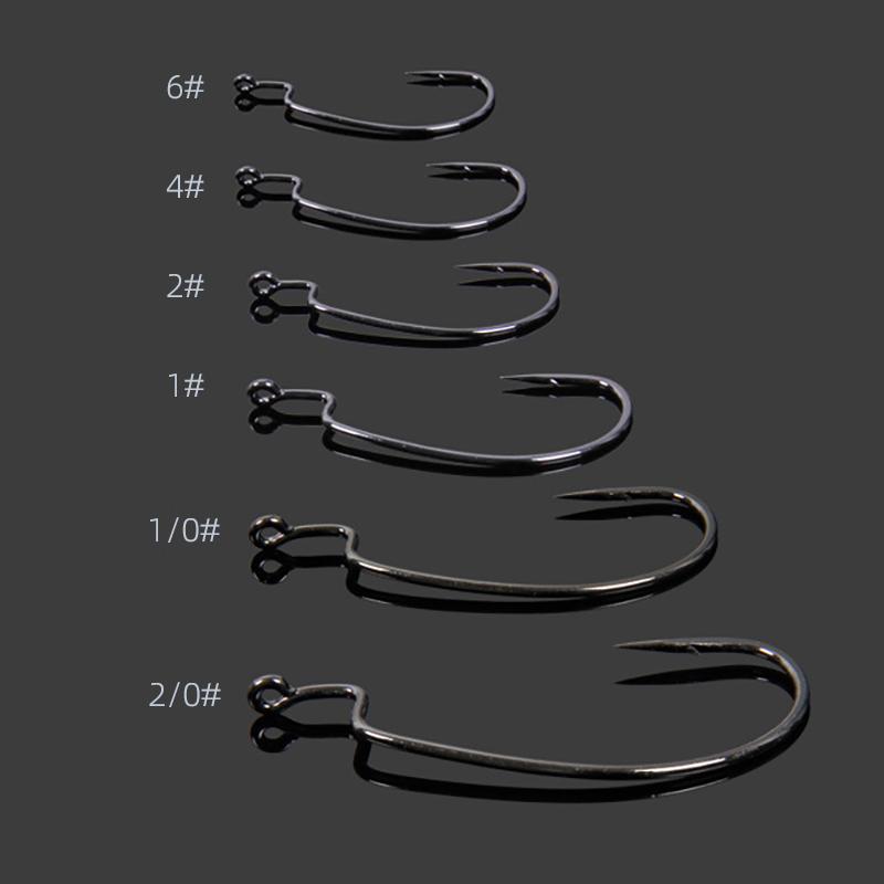 50pcs/lot Texan Hooks Soft Worm Fishing Hooks High Carbon Steel Wide Super Lock Fishhooks Lure BKK Softjerk Hooks Fishing Tackle