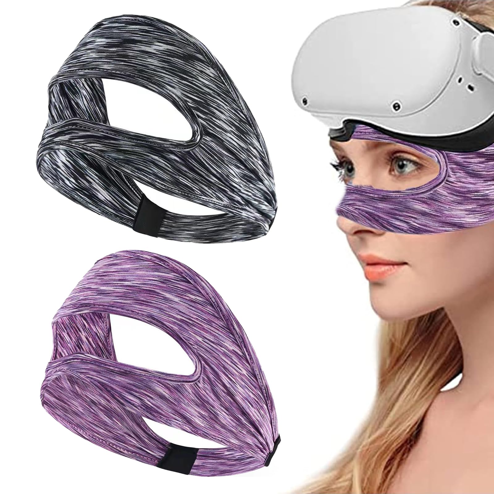 

QuickYen 2 шт. VR Mask Маска для очей для окулярів Захисна маска для очей Маска для обличчя, що миється, Водопоглинаюча Швидкосихаюча дихаюча м’яка аксесуари для тренувань