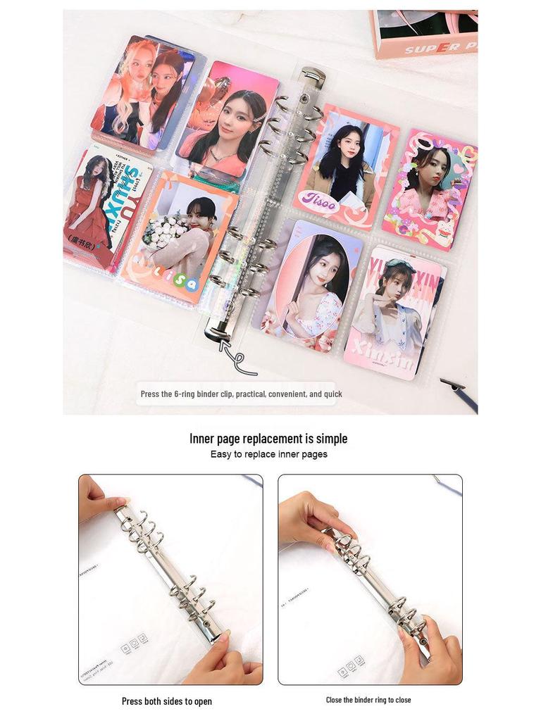 A5 Loose-Leaf Photo Album: Large Capacity, Insert-Type for 3-Inch & 5-Inch Photos, Ideal for Couples, Families, and Idol Collectors.