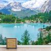 Green Forest Murals Mountain Lake Natural Landscape WallpapersBedroom Home Decor
