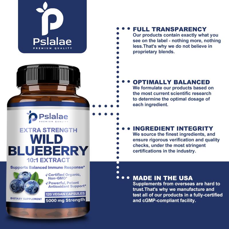 Wild Blueberry Strength 10:1 Extract Capsules - Antioxidant,Vision Health