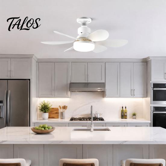 Ventilador de Teto Silencioso com Luz 42/52cm com Lâmpada LED, Soquete E27, 6 Pás, Controle Remoto 3 Cores Reguláveis para Quarto Cozinha Garagem Múltiplos