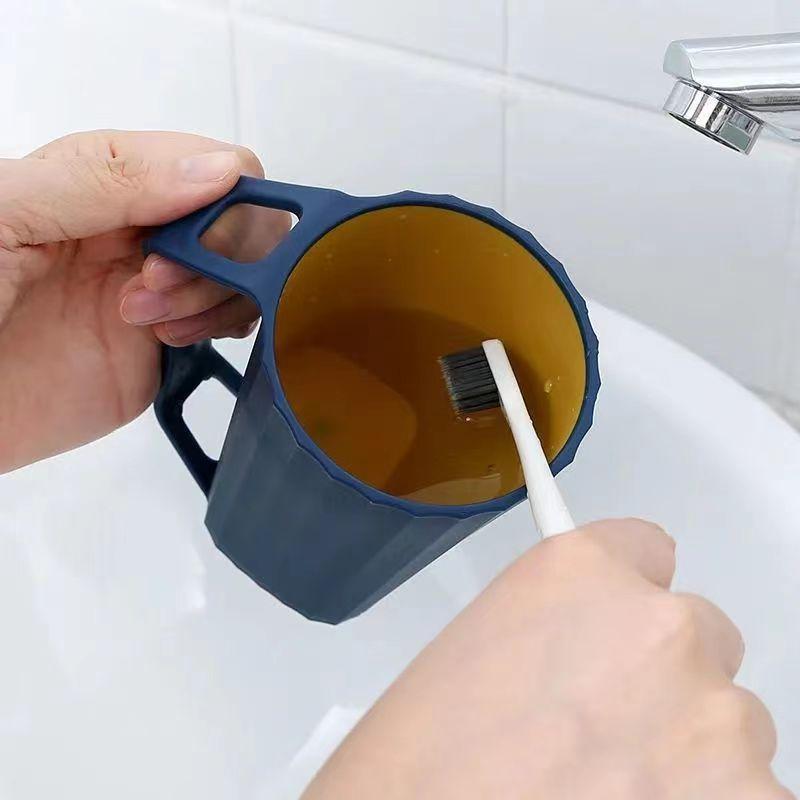 Creative Plastic Toothbrush Cup for Bathroom Dormitory Student Soft Grip Wash Cup