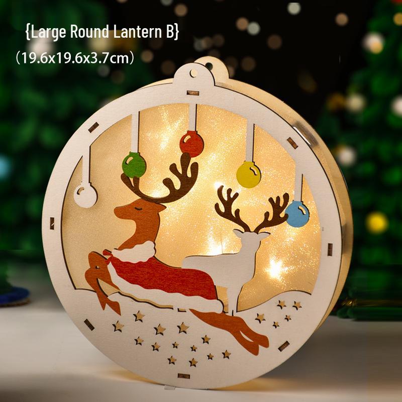 Luminous Handmade Wooden Christmas Tree Ornament Pendant Decor Gift.