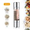 Pepper Grinder 2 in 1 Stainless Steel Manual Spice Salt and Pepper Mill Kitchen Tools Accessories for Cooking