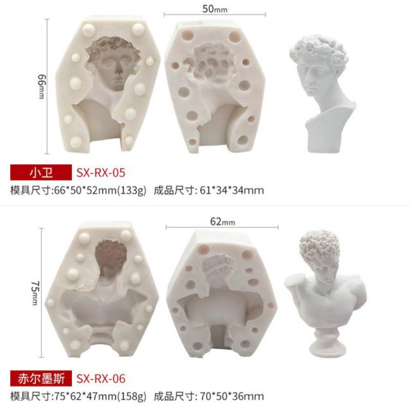 Portrait Plaster Mold Scented Candle Mold DIY Handmade Soap Candle Silicone Mold