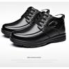 Leather Shoes, Men's Shoes, Casual Shoes, Lace Up Shoes, Soft Soled Shoes, Non Slip Shoes, Cotton Shoes, Plush, Thickened, Warm Shoes, Waterproof
