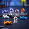 Halloween Miniature Figurine Bone Skull Coffin House Chair Halloween Mini Resin Cartoon Scary Ghost Statue Party Ornaments